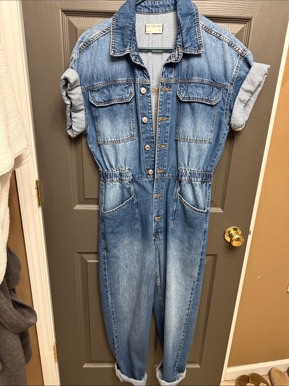 Free People Denim Jumpsuit for Women - Blue Washed Jean